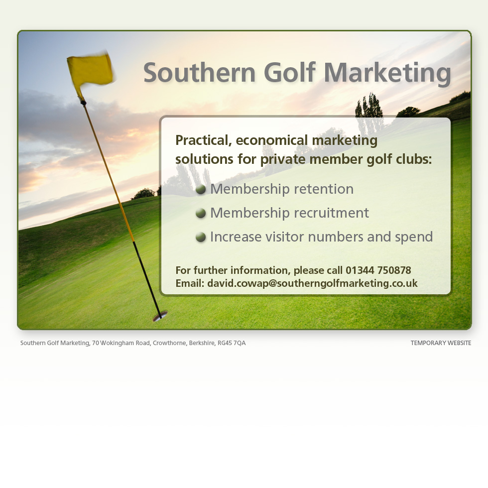 Southern Golf Marketing - Tempory Website